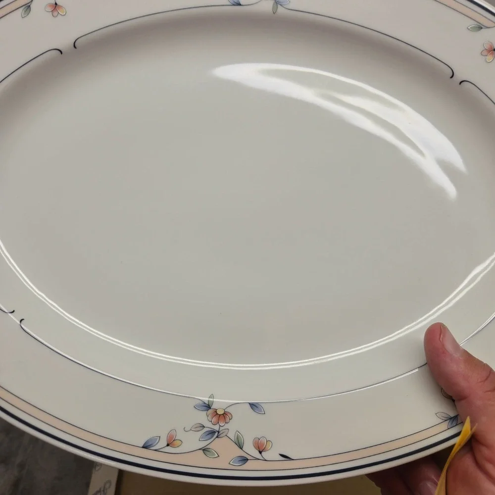 Princess House Heritage Blossom Oval Serving Platter Fine Porcelain Japan 661